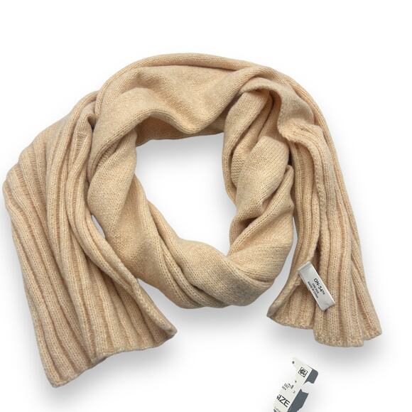 NEW Macy's On 34th Wide-Ribbed Solid Knit Scarf Peach Coral Rectangle Winter NWT - Picture 13 of 16